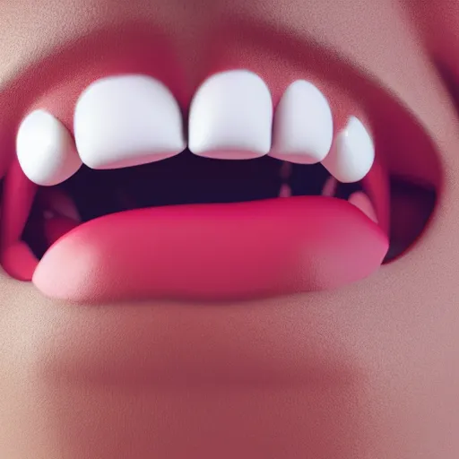 Prompt: new emoji of biting your lip, 3d render, octane render