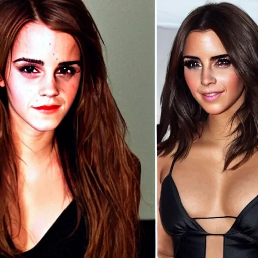 Image similar to emma watson mixed with kim kardashian