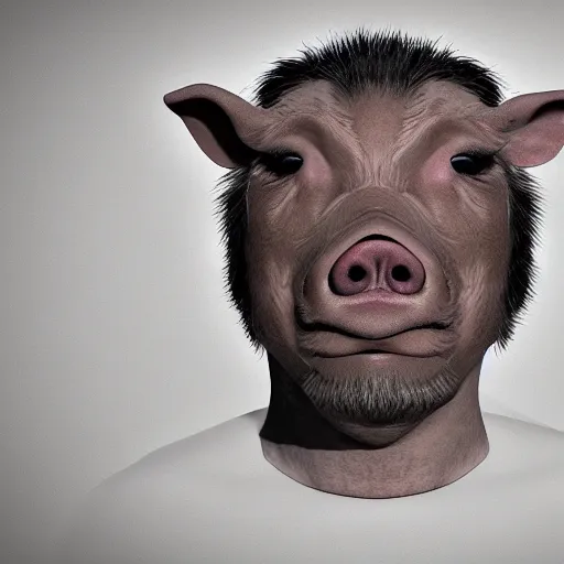 Prompt: human pig hybrid, high definition, photorealistic