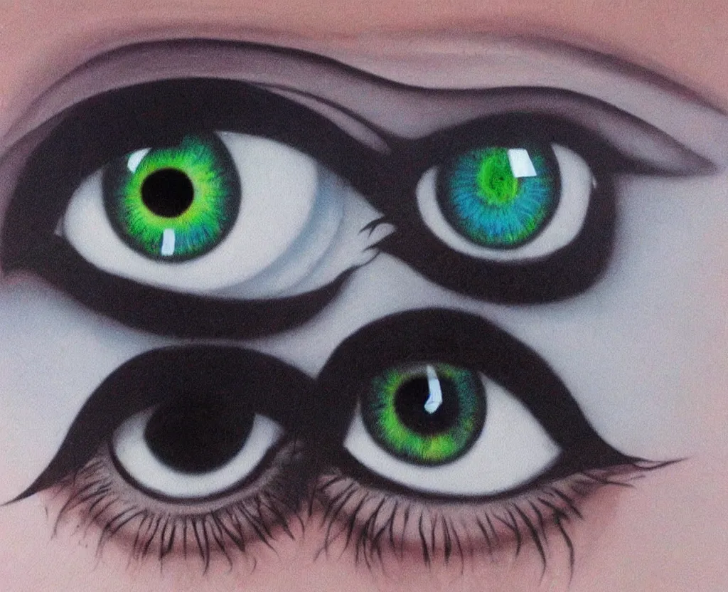 Image similar to beautiful matte airbrush of a glossy big eye iris pupil on a white background, inspired by 8 0's airbrush illustrations, art by pater sato