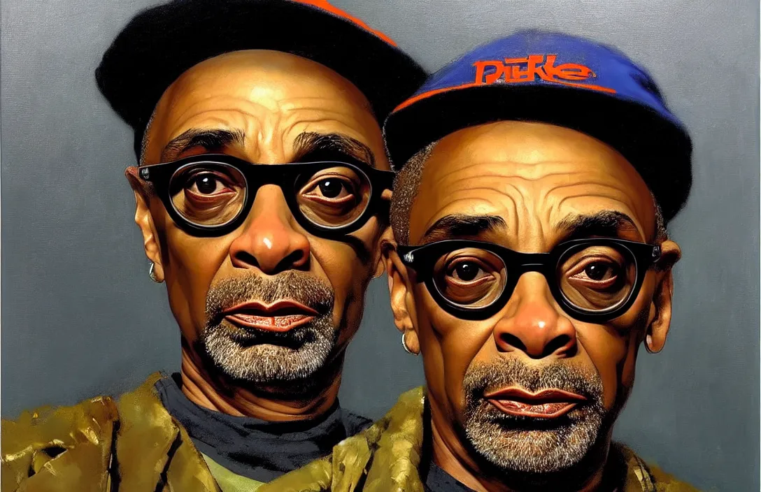 Prompt: portrait of spike lee!!!!!!!!!!!!!!!!!!!!!!!!!!!, detailed face, detailed painting, epic lighting, by ilya repin, phil hale and kent williams