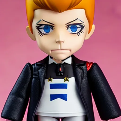 Prompt: a david bowie nendoroid with face makeup, product shot