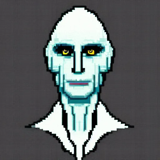 Image similar to a beautiful pixelart!!!! artwork of voldemort, featured on artstation