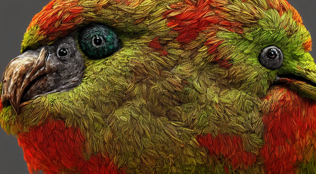 Prompt: abstract highly - detailed kakapo feature texture background 8 k octane render, artstation trending