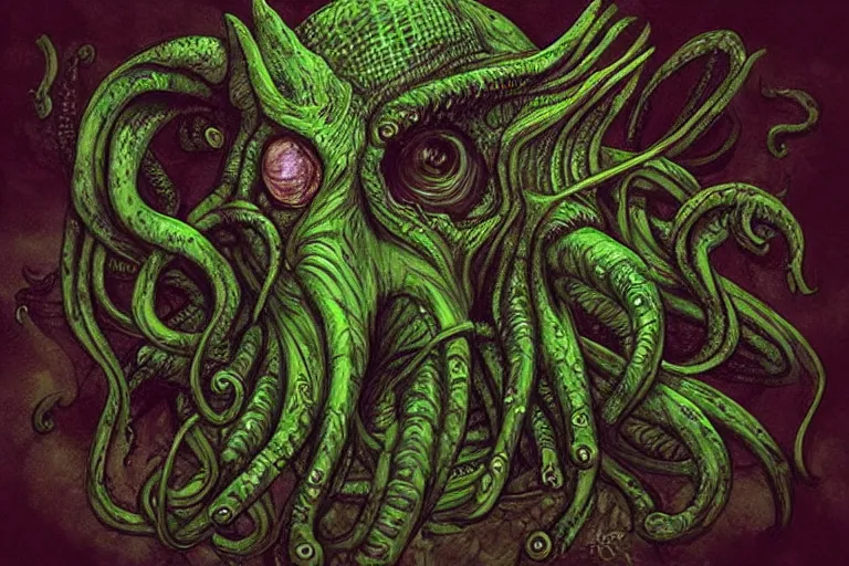 Prompt: “ a extremely detailed stunning portraits of cthulhu by allen william on artstation ”