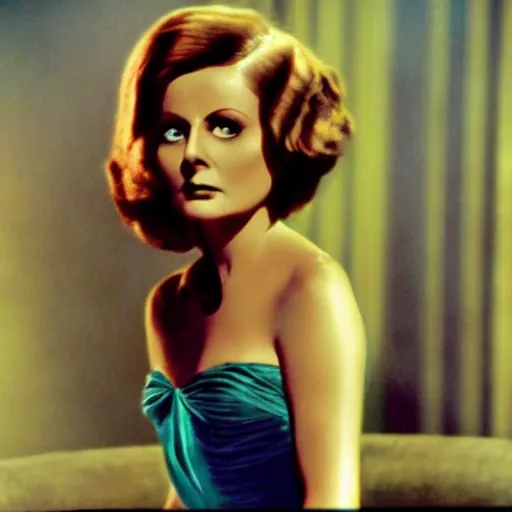 Prompt: Cinematic technicolor still of Greta Garbo as Tosca in the 1959 film by George Cukor