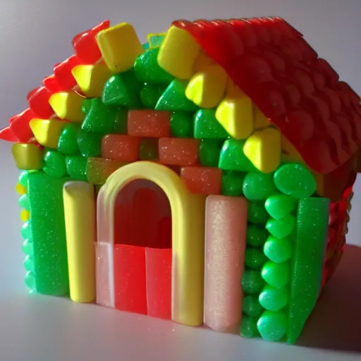 Image similar to a candy house made of chiclets