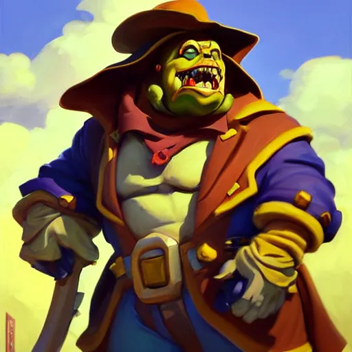 Image similar to Greg Manchess portrait painting of LeChuck as Overwatch character, medium shot, asymmetrical, profile picture, Organic Painting, sunny day, Matte Painting, bold shapes, hard edges, street art, trending on artstation, by Huang Guangjian and Gil Elvgren and Sachin Teng