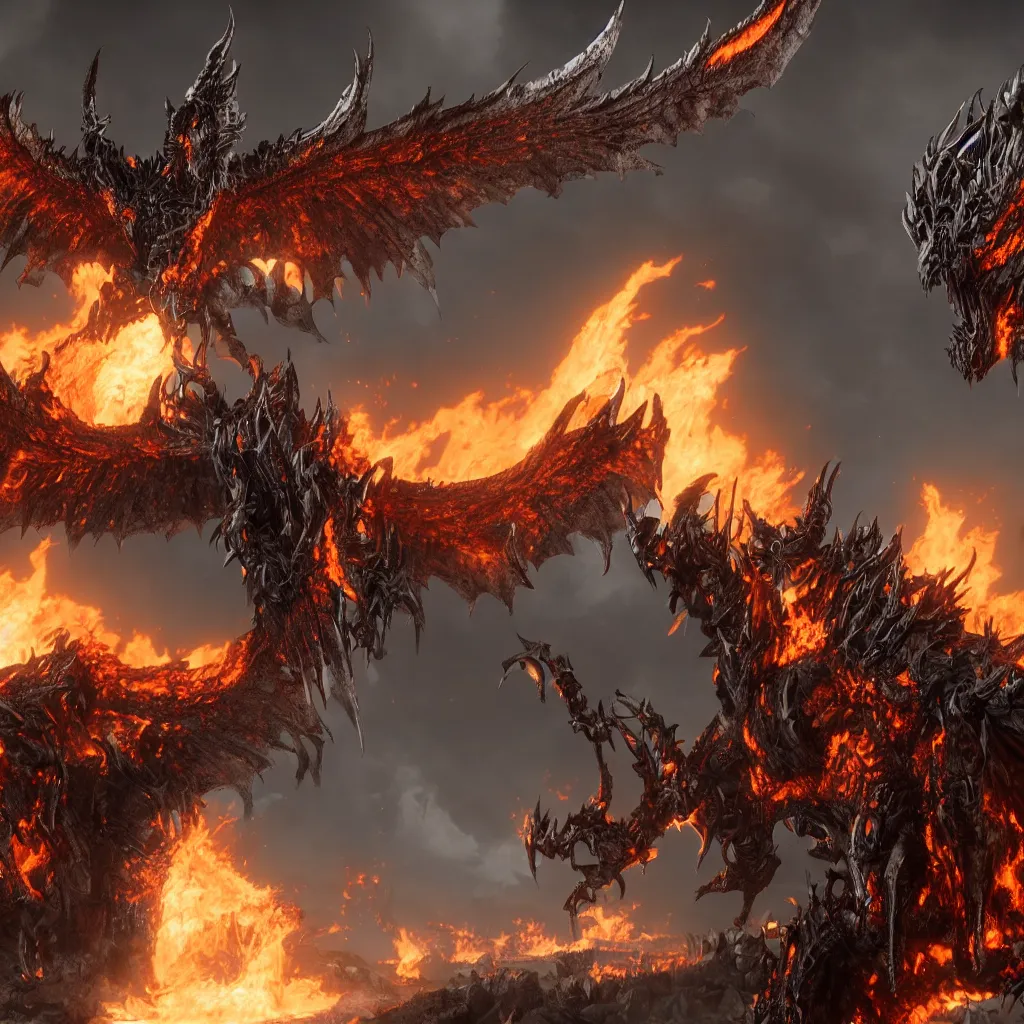 Image similar to 4 k unreal engine render of the deathwing ultra details full body full background digital art