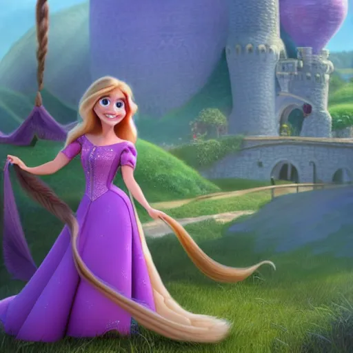 Image similar to Alex Jones as rapunzel from disney\'s tangled, digital painting, 4k, anime key visual, artstation, kuvshinov ilya