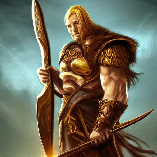 Image similar to a portrait of a giant golden axe, an axe weapon, epic fantasy style art, fantasy epic digital art, epic weapon art