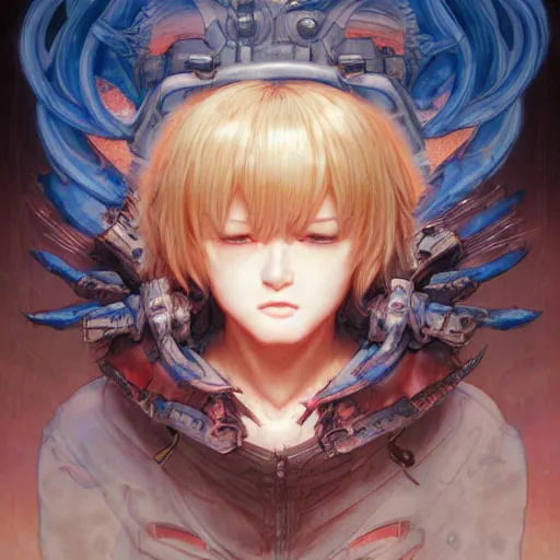 Image similar to prompt : ragnarok online portrait soft light painted by james jean and katsuhiro otomo and erik jones, inspired by akira anime, smooth face feature, intricate oil painting, high detail illustration, sharp high detail, manga and anime 1 9 9 9