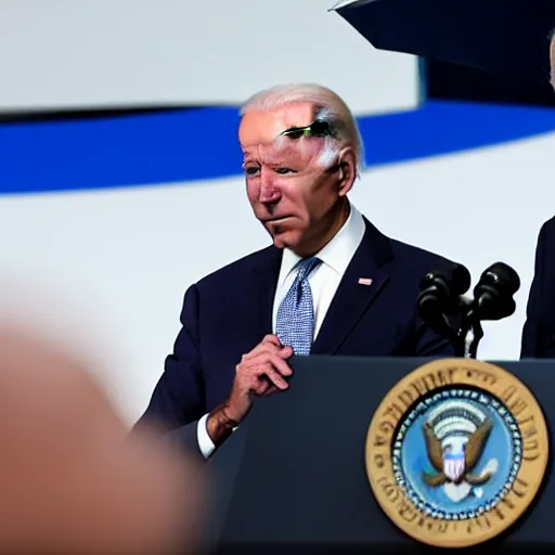 Prompt: joe biden looking at barack obama in the mirror