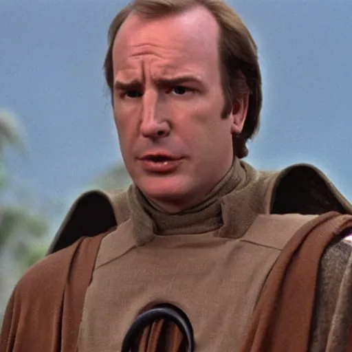 Image similar to bib Odenkirk as obi won Kenobi in the original star wars