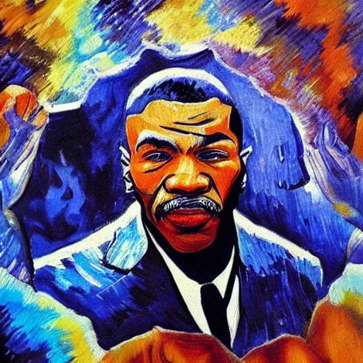 Image similar to “Mike Tyson, style of Van Gogh”