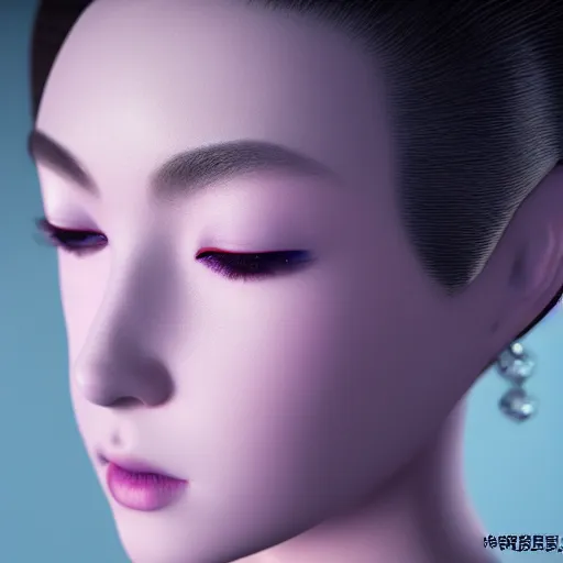 Image similar to a 8 0 megapixel portrait of a pretty young princess from the song dynasty, # makeup lipstick macro eyes by ohrai, noriyoshi, rendered in octane 8 k subsurface scattering