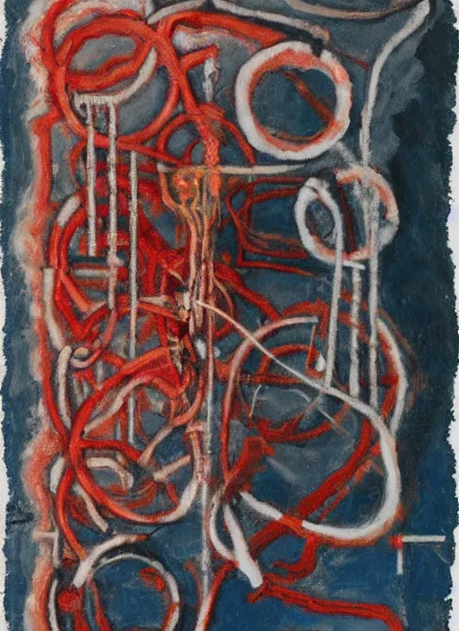 Image similar to biomechanical talisman of a formula for mind transference by maggi mcdonald, mark rothko, sabina klein