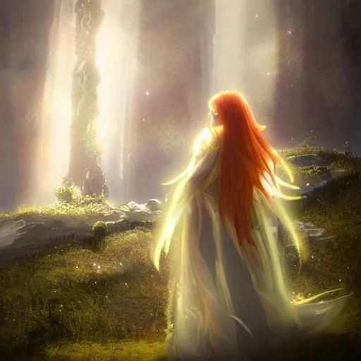 Prompt: aurora, child of light