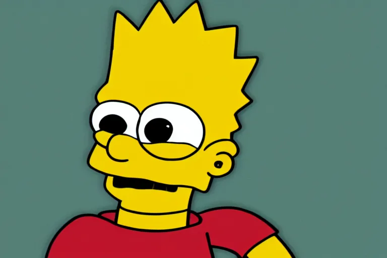 Image similar to detailed 8 k close up photo of bart simpson