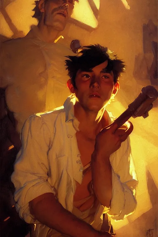 Image similar to nugget, dynamic lighting, by studio ghibli, painting by gaston bussiere, craig mullins, j. c. leyendecker, tom of finland