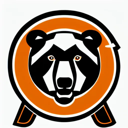 Image similar to A logo for the Bears sports team with a bear mascot grasping a Rugby Union football, vectorised, graphic design, NFL, NBA