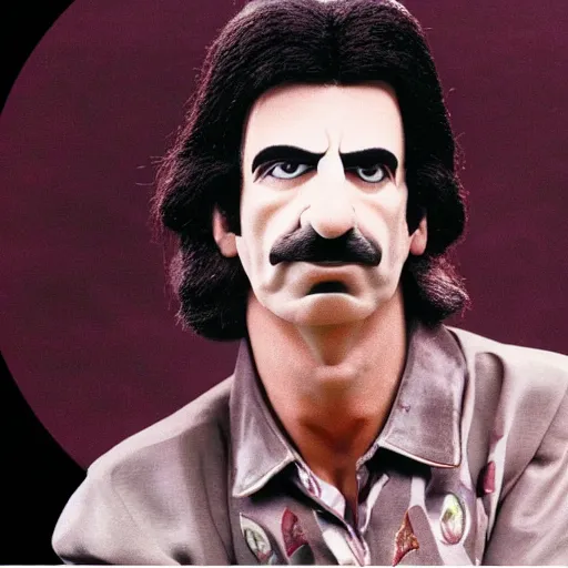 Image similar to delicious franz zappa's head is made out of cake, a slice has been separated from the rest, professional photograph, 4 k