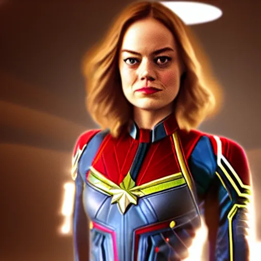 Image similar to emma stone as captain marvel