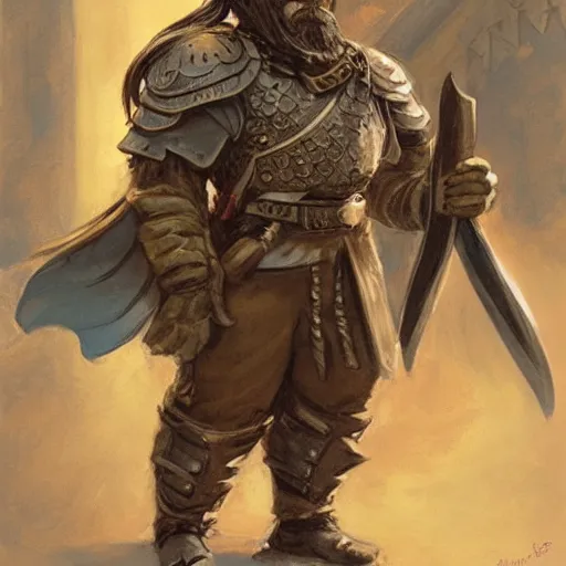 Prompt: dnd dwarf with conquistador helmet, by Jesper Ejsing