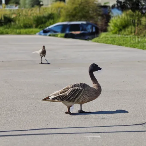 Prompt: goose skateboarding