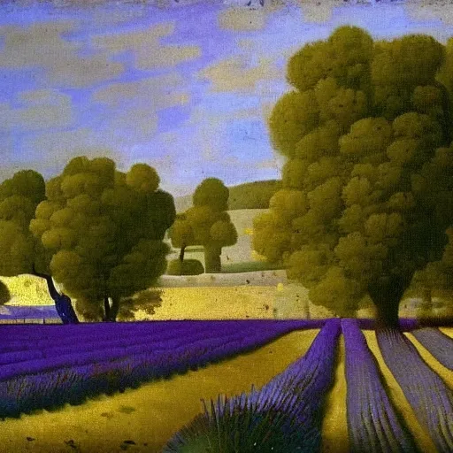 Image similar to field of lavender in france by johannes vermeer