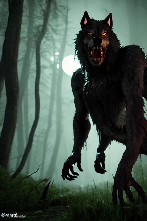 Image similar to werewolf from van helsing unreal engine hyperreallistic render 8k character concept art forest masterpiece