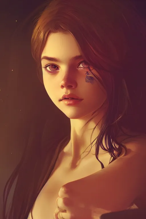 Image similar to portrait of barbara palvin, ambient lighting, 4 k, ilya kuvshinov, rossdraws, alphonse mucha, jung gi kim, artstation