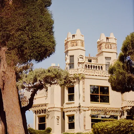 Image similar to Hearst Castle as a tiny home. Photographed with Leica Summilux-M 24 mm lens, ISO 100, f/8, Portra 400