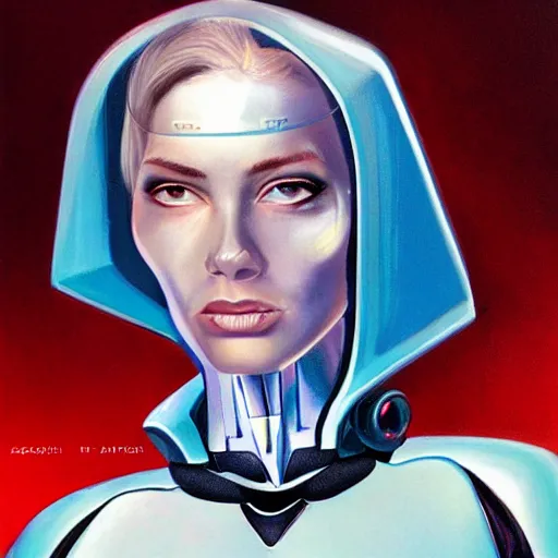Prompt: portrait of a sci - fi woman, by keith parkinson