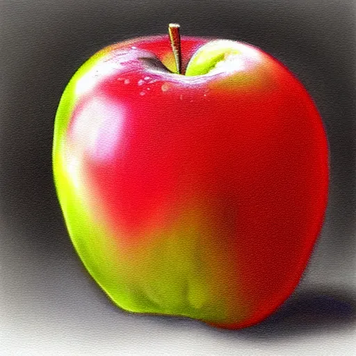 Image similar to ice frozen apple, highly detailed, centered, digital painting