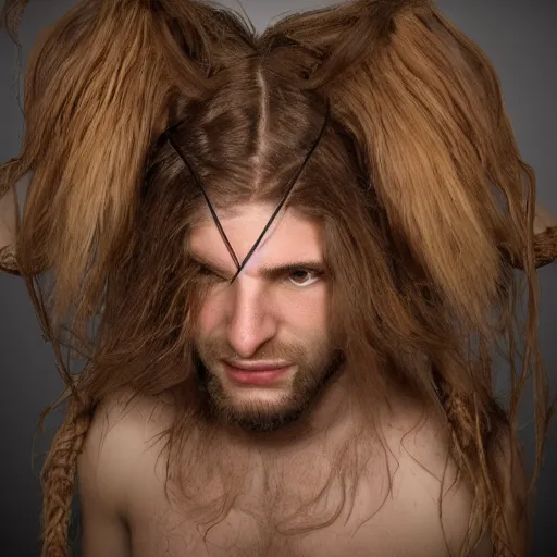 Image similar to tangled hair minotaur