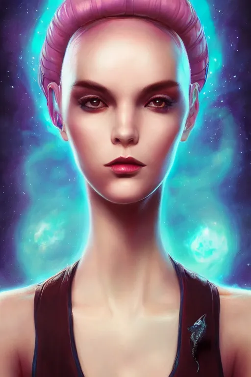 Image similar to portrait of an elegant alien lizard woman queen, straight on portrait, by artgerm, tom bagshaw, gerald brom, vaporwave colors, lo - fi colors, vaporwave, lo - fi, moody vibe, goth vibe, 4 k, hd,