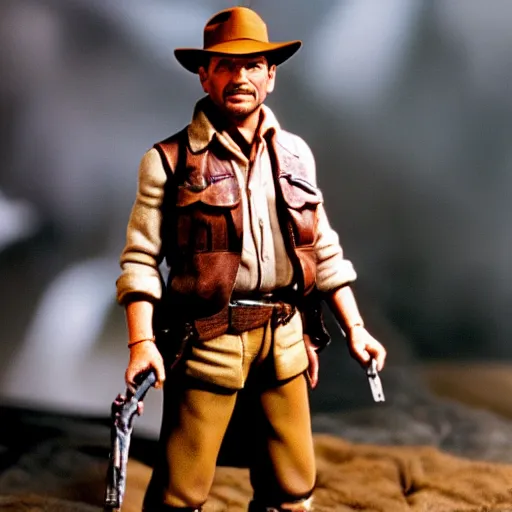 Image similar to very high resolution photo of indiana jones as an action figure.