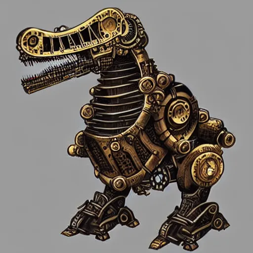 Image similar to “ steampunk robot dinosaur ”