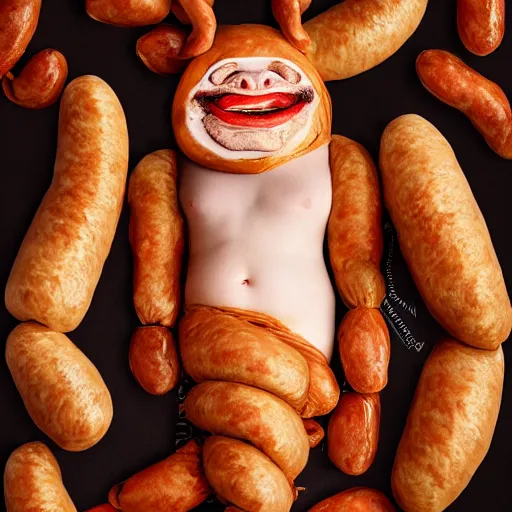 Image similar to anonymous as a sausage, award winning creature food photography, extremely detailed, artstation, 8 k, sensual lighting, incredible art, wlop, artgerm