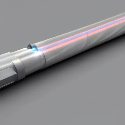 Image similar to a lightsaber. realistic 3 d render.