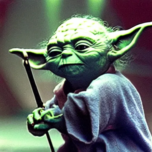 Image similar to yoda performing at woodstock