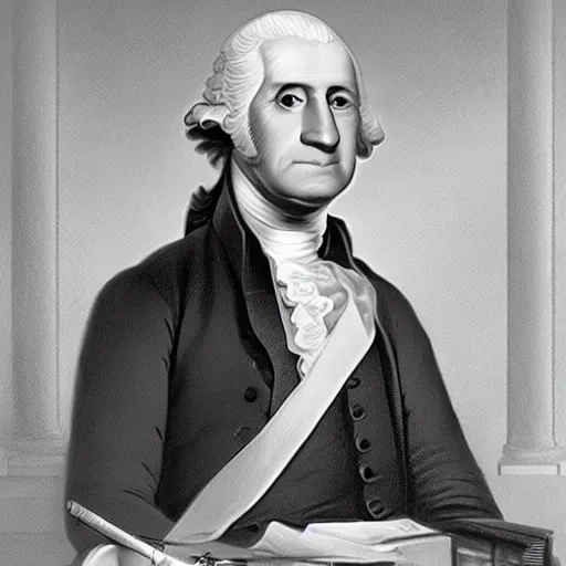 Image similar to george washington playing his gameboy, trending on cgsociety