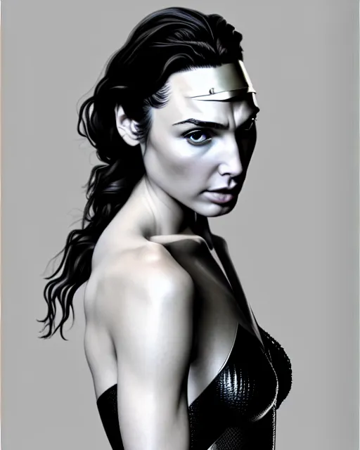 Prompt: gal gadot, wearing an evening gown, vera wang couture, very detailed portrait, ultrarealistic, dramatic lighting, electrical details, high details, 4k, 8k, best, accurate, trending on artstation, fur, artstation, photorealism, ultrarealistic, digital painting, style of Dali, Caravaggio, Boris Vallejo