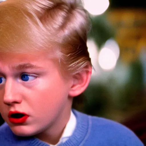 Image similar to donald trump as a child in home alone movie 4k