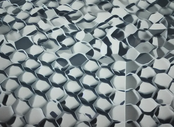 Prompt: tessellating hexagonal grid of aquariums