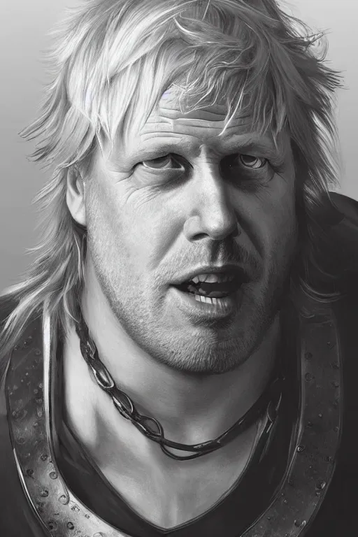 Prompt: Boris Johnson as Thor barehand, Boris Johnson hairstyle, full body realistic portrait, highly detailed, muscular body, digital painting, artstation, concept art, smooth, sharp focus, illustration, cinematic lighting, art by artgerm and greg rutkowski and alphonse mucha