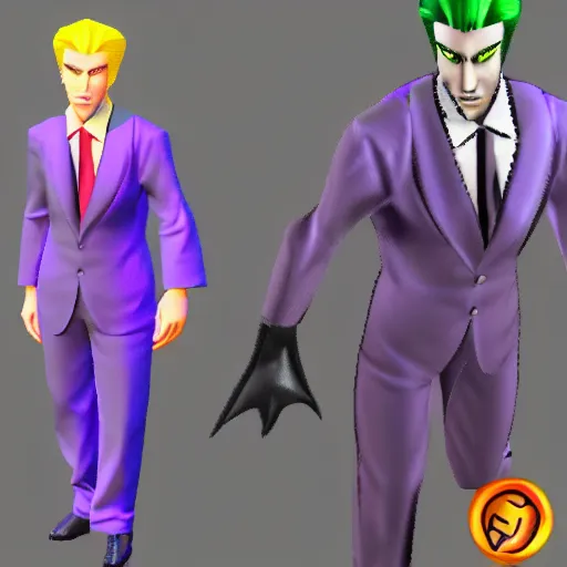 Prompt: Kira Yoshikage in n64 graphics, 3d model, old graphics, jojo, n64 graphics