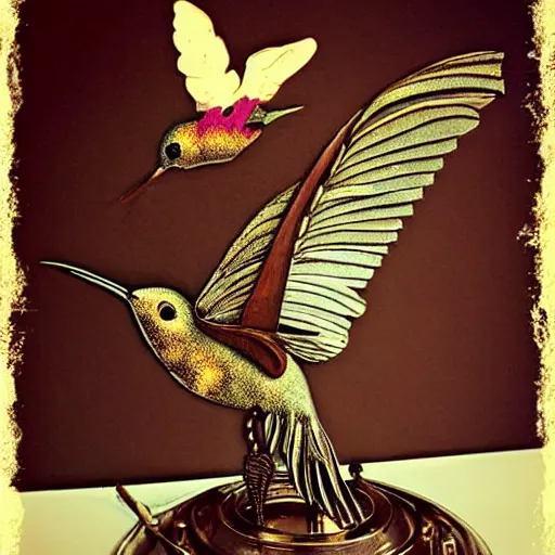 Prompt: steampunk!!!! Hummingbird