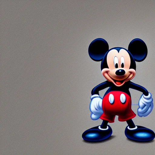 Image similar to Mickey Mouse as a human, photorealistic, film still, desolate